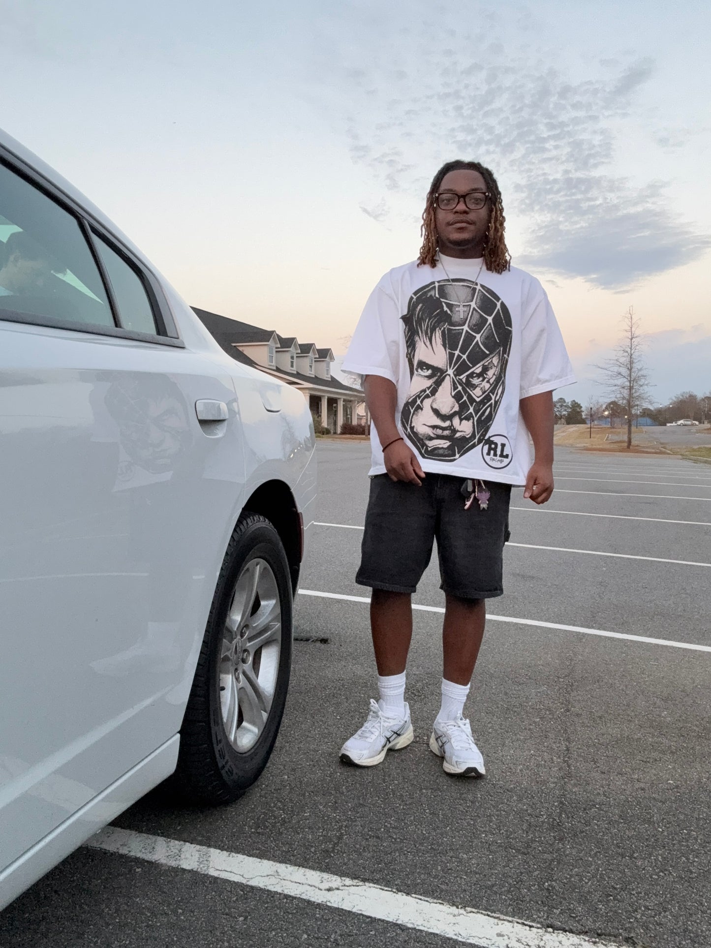 Black Suit Damaged Spidey Tee