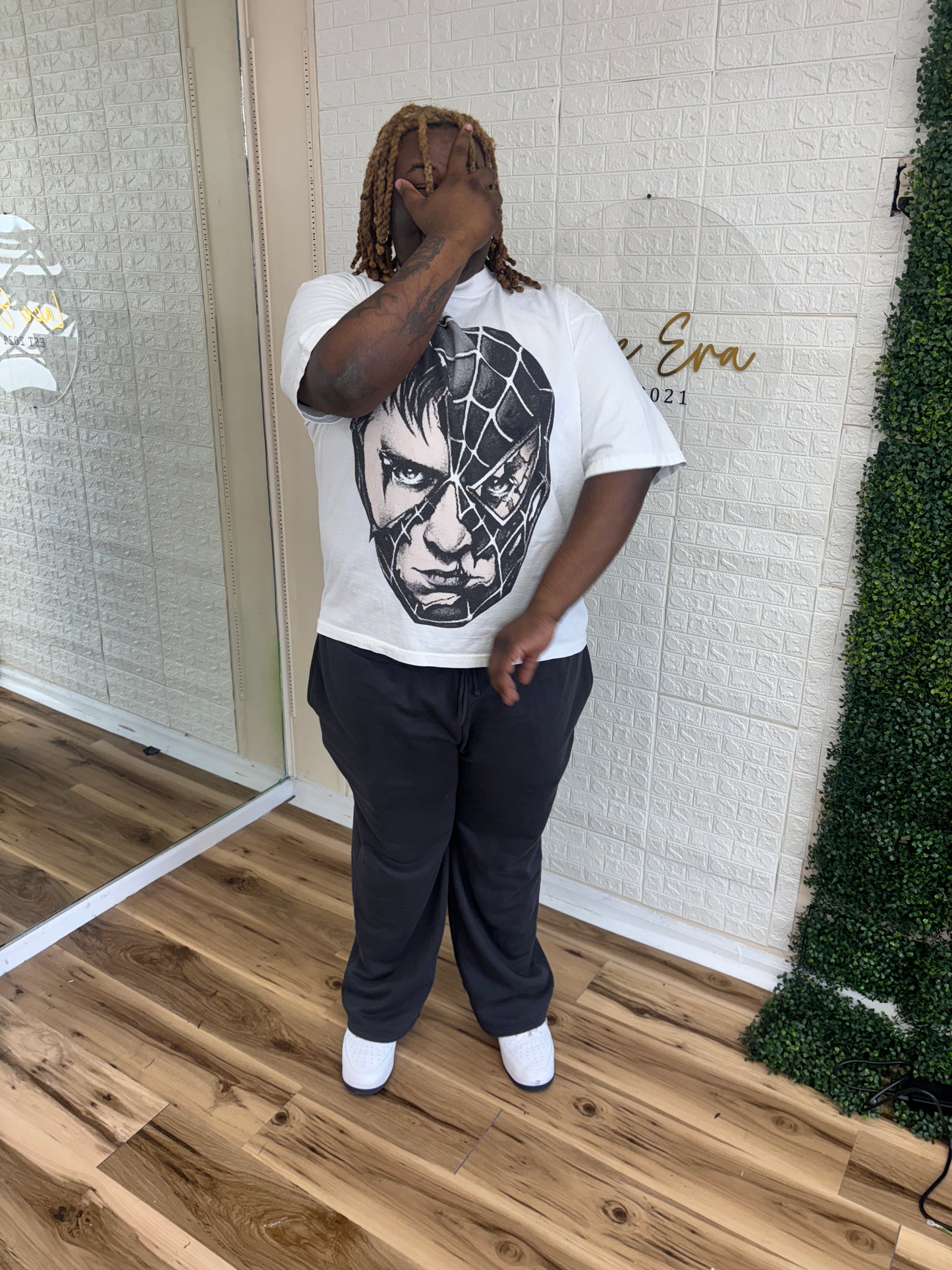 Black Suit Damaged Spidey Tee