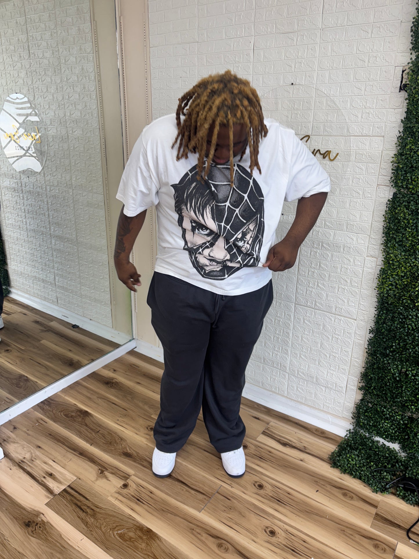 Black Suit Damaged Spidey Tee